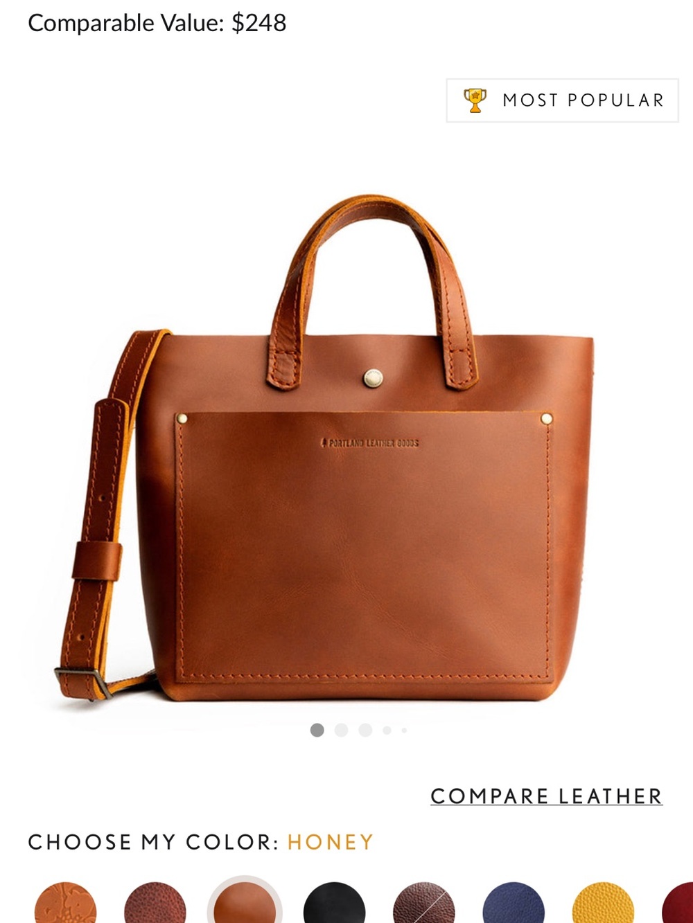 Portland Leather Mini Crossbody Tote
